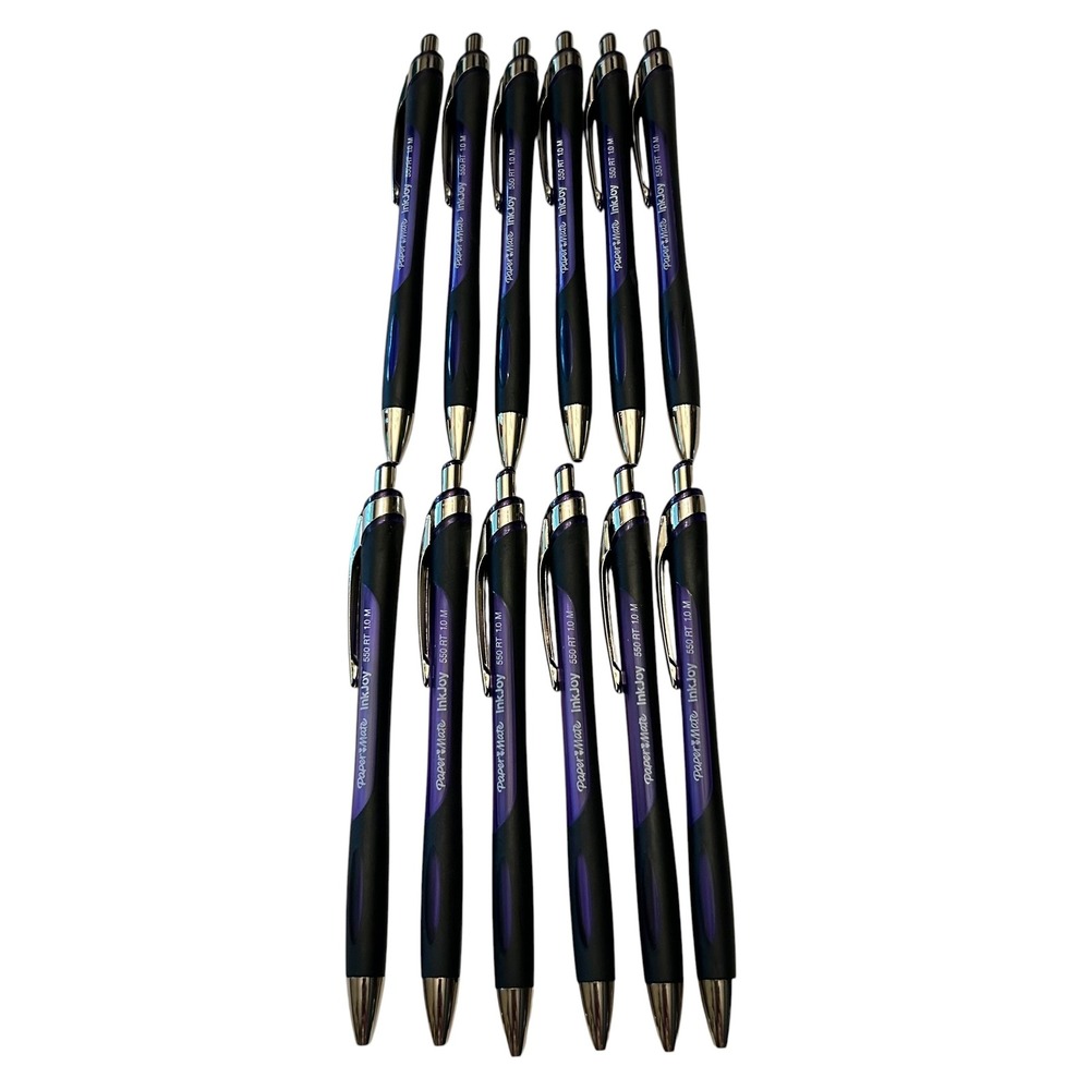 NEW Paper Mate InkJoy 550 RT Retractable Ballpoint Pens 1.0mm Purple Lot of 12